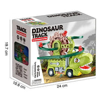 HKM-370259 Dinosaur Truck Roller Coaster Track Set with Obstacle Avoidance and Lights & Sounds for Kids
