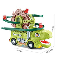 HKM-370259 Dinosaur Truck Roller Coaster Track Set with Obstacle Avoidance and Lights & Sounds for Kids