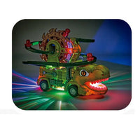 HKM-370259 Dinosaur Truck Roller Coaster Track Set with Obstacle Avoidance and Lights & Sounds for Kids