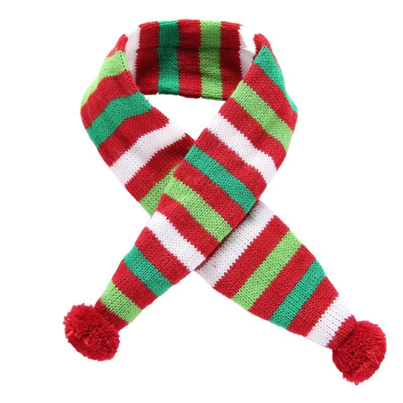 HKM-370323 Festive Dog and Cat Christmas Headgear with Adjustable Velvet Scarf in Red and Green