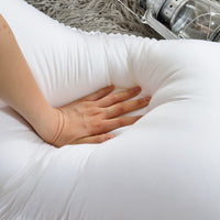 HKM-370451 Pure Cotton Lavender Filler Feather Velvet Pillow - White 48*74cm