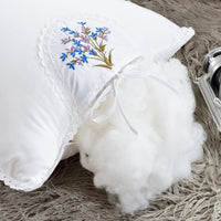 HKM-370451 Pure Cotton Lavender Filler Feather Velvet Pillow - White 48*74cm