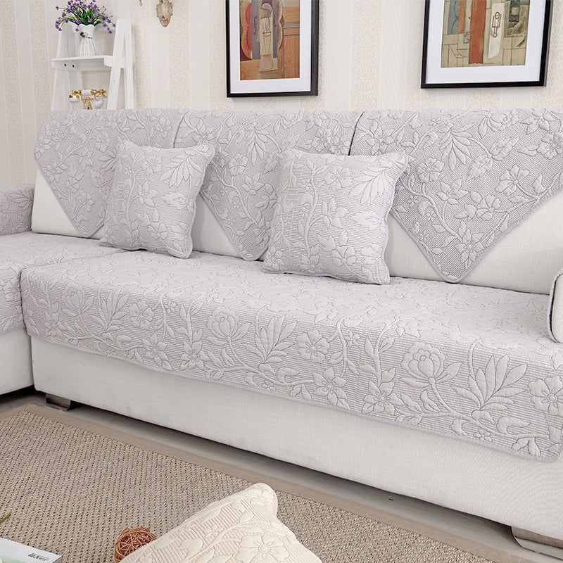 HKM-370515 Cotton Non-slip Sofa Cushion Cover for All Seasons in Various Sizes and Pastoral Designs