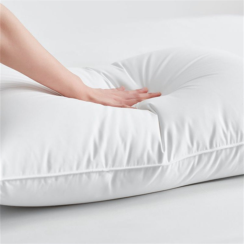 HKM-370579 White Goose Feather Pillow with Pure Cotton Fleece-Proof Fabric - 48x74cm