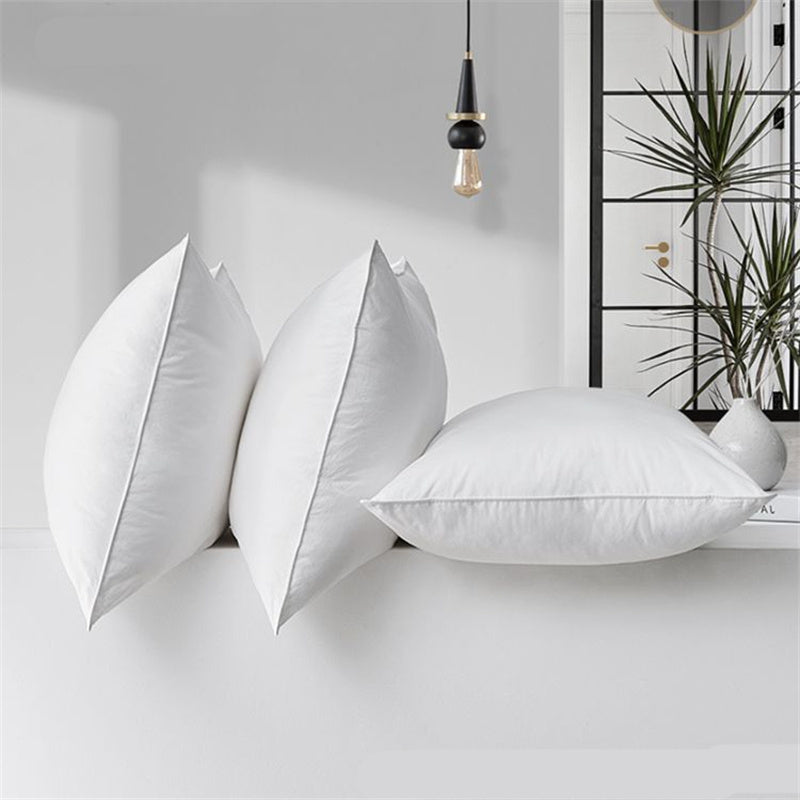 HKM-370579 White Goose Feather Pillow with Pure Cotton Fleece-Proof Fabric - 48x74cm