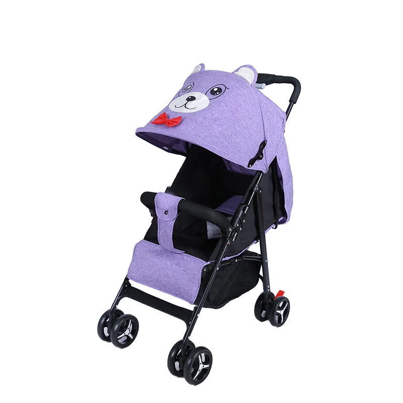 KTX-370643 Lightweight Foldable Baby Stroller for Infants and Toddlers (0-36 Months) in Cat/Rabbit Design