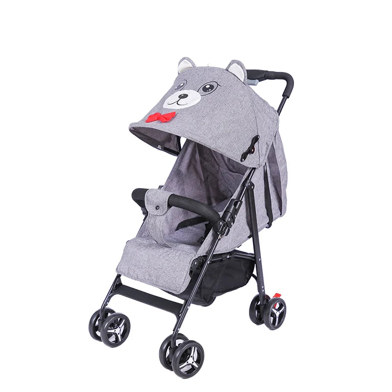KTX-370643 Lightweight Foldable Baby Stroller for Infants and Toddlers (0-36 Months) in Cat/Rabbit Design