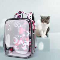 HKM-370643 Transparent Cartoon Space Capsule Pet Backpack - Breathable and Lightweight Travel Carrier in Multiple Colors