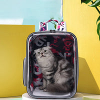HKM-370643 Transparent Cartoon Space Capsule Pet Backpack - Breathable and Lightweight Travel Carrier in Multiple Colors