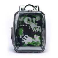 HKM-370643 Transparent Cartoon Space Capsule Pet Backpack - Breathable and Lightweight Travel Carrier in Multiple Colors