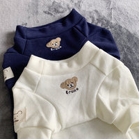 HKM-370707 Cozy Cotton Knitted Pet Sweater for Dogs in White and Navy Blue