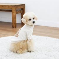 HKM-370707 Cozy Cotton Knitted Pet Sweater for Dogs in White and Navy Blue