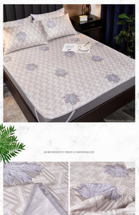 HKM-370771 Ice Silk Three-Piece Mat and Pillow Set - Breathable Bedding Solution for Comfort and Relaxation