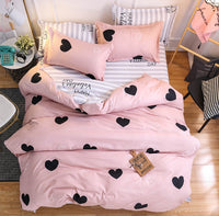 HKM-370771 Simple and Modern Three-Piece Bedding Set with Cool Feeling Polyester Fabric