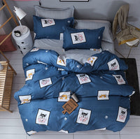 HKM-370771 Simple and Modern Three-Piece Bedding Set with Cool Feeling Polyester Fabric