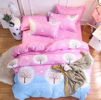 HKM-370771 Simple and Modern Three-Piece Bedding Set with Cool Feeling Polyester Fabric
