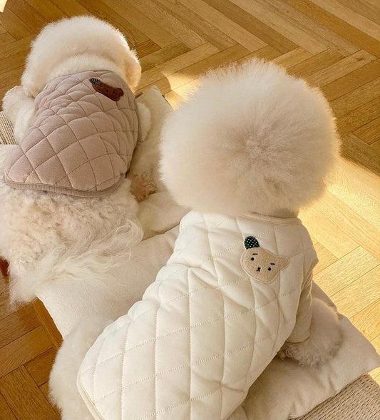 HKM-370771 Warm Coffee Color Padded Vest for Dogs in Autumn and Winter – Multiple Sizes Available