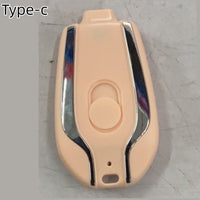 HKM-370835 Ultra-Compact 1500mAh Mini Power Emergency Pod Keychain Charger with Type-C Fast Charging Capability