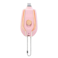 HKM-370835 Ultra-Compact 1500mAh Mini Power Emergency Pod Keychain Charger with Type-C Fast Charging Capability