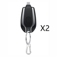 HKM-370835 Ultra-Compact 1500mAh Mini Power Emergency Pod Keychain Charger with Type-C Fast Charging Capability