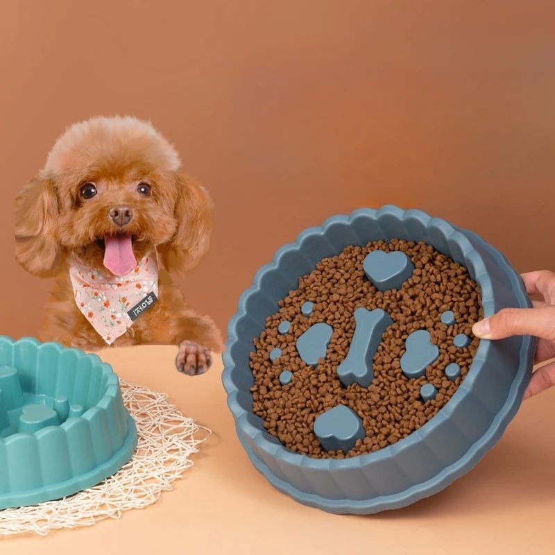 HKM-370963 Anti-Choking Slow Feeder Bowl for Dogs and Cats - 27x5.5cm, PP Material