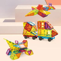 HKM-371091 3D Magnetic Colorful Building Tiles Set - 110pcs Educational Toy for Kids Ages 10M to 12Y