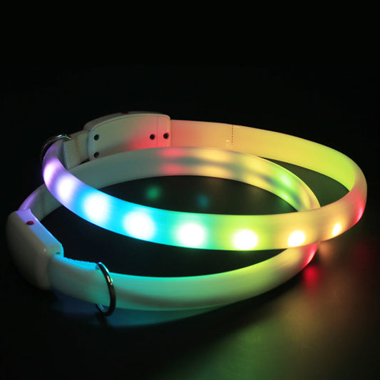 HKM-371155 USB Rechargeable LED Dog Collar for Nighttime Safety and Visibility