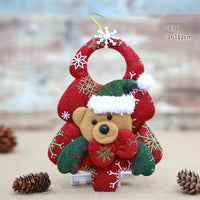 HKM-371219 Festive Non-Woven Fabric Holiday Tree Pendants: Elk, Bear, and Snowman Designs