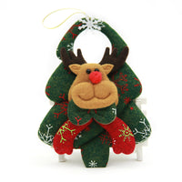 HKM-371219 Festive Non-Woven Fabric Holiday Tree Pendants: Elk, Bear, and Snowman Designs