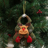 HKM-371219 Festive Non-Woven Fabric Holiday Tree Pendants: Elk, Bear, and Snowman Designs