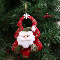 HKM-371219 Festive Non-Woven Fabric Holiday Tree Pendants: Elk, Bear, and Snowman Designs