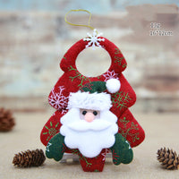 HKM-371219 Festive Non-Woven Fabric Holiday Tree Pendants: Elk, Bear, and Snowman Designs