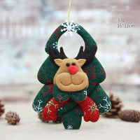 HKM-371219 Festive Non-Woven Fabric Holiday Tree Pendants: Elk, Bear, and Snowman Designs