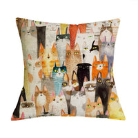 HKM-371283 Linen Cotton Cartoon Printed Cushion Cover 45x45cm