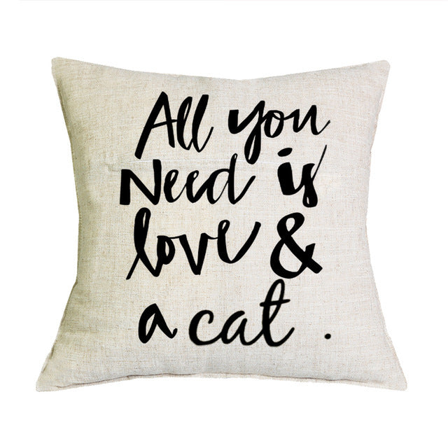 HKM-371283 Linen Cotton Cartoon Printed Cushion Cover 45x45cm