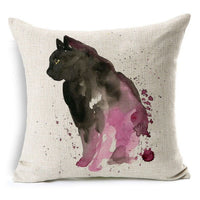 HKM-371283 Linen Cotton Cartoon Printed Cushion Cover 45x45cm