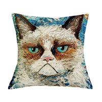 HKM-371283 Linen Cotton Cartoon Printed Cushion Cover 45x45cm