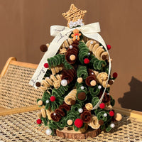 HKM-371411 Creative Handmade Maillard and Pearl Christmas Tree Material Kit - 20cm for Desktop Celebration