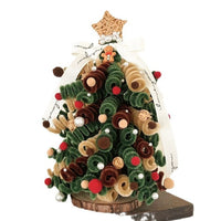 HKM-371411 Creative Handmade Maillard and Pearl Christmas Tree Material Kit - 20cm for Desktop Celebration