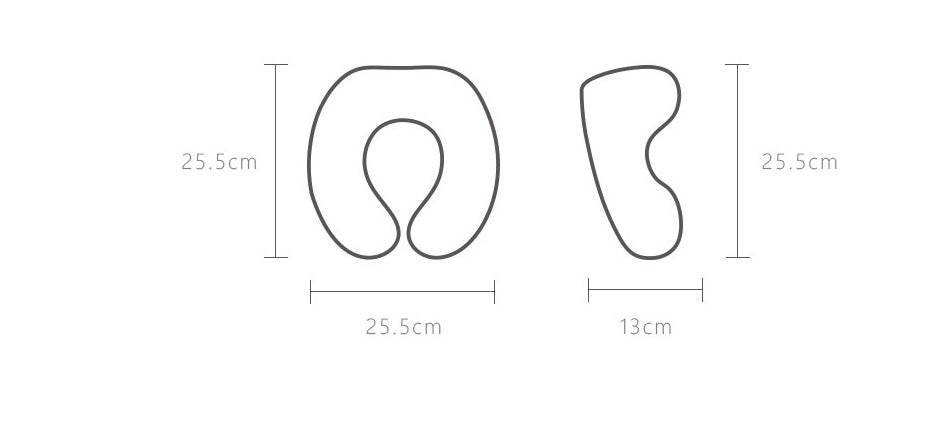 HKM-371411 Memory Foam U-Shaped Pillow with Cotton Fabric Cover - 255x255x130mm