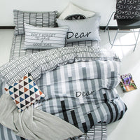 HKM-371411 Pure Cotton Duvet Cover Set - 4-Piece Bedding Ensemble, Simple Style, Floral Design, Twin Size 200x230cm