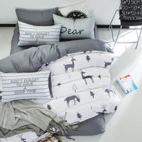 HKM-371411 Pure Cotton Duvet Cover Set - 4-Piece Bedding Ensemble, Simple Style, Floral Design, Twin Size 200x230cm