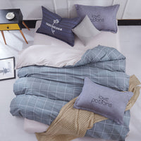 HKM-371411 Pure Cotton Duvet Cover Set - 4-Piece Bedding Ensemble, Simple Style, Floral Design, Twin Size 200x230cm