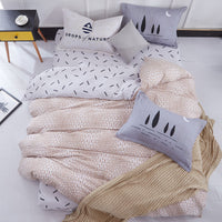 HKM-371411 Pure Cotton Duvet Cover Set - 4-Piece Bedding Ensemble, Simple Style, Floral Design, Twin Size 200x230cm