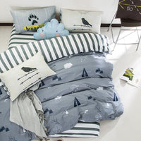 HKM-371411 Pure Cotton Duvet Cover Set - 4-Piece Bedding Ensemble, Simple Style, Floral Design, Twin Size 200x230cm