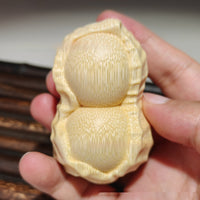 HKM-371539 Natural Bamboo Carving Peanut Ornament for Home Decor and Gifts