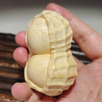 HKM-371539 Natural Bamboo Carving Peanut Ornament for Home Decor and Gifts
