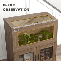 HKM-371603 30 Gallon Stackable Reptile Tank with Storage Cabinet for Lizards, Snakes, and Small Animals