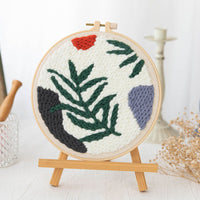 HKM-371603 Modern Minimalist Russian Poke Embroidery DIY Kit for Living Room Decoration - 20 cm Hoop and Canvas