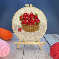 HKM-371603 Modern Minimalist Russian Poke Embroidery DIY Kit for Living Room Decoration - 20 cm Hoop and Canvas